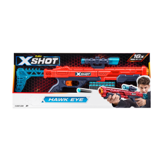 X-SHOT Blaster Excel Hawk Eye, arma de jucarie, 16 proiectile