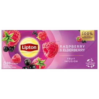 LIPTON Zmeura si Soc, ceai, fructe, 20 pliculete