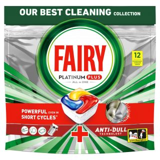 FAIRY Platinum Plus Anti-Dull, detergent de vase, pentru masina de spalat, tablete, 12 buc