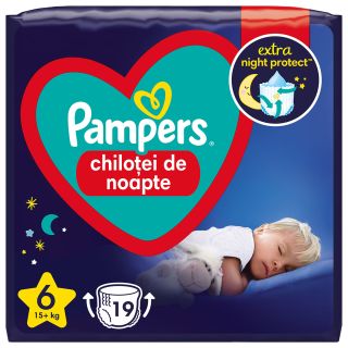 PAMPERS Pants Night, scutece chilotel, +15 kg, marime 6, Value Pack, 19 buc
