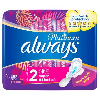 ALWAYS Platinum Super, absorbante igienice, marime 2, 7 buc