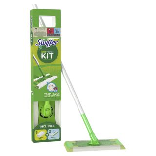 SWIFFER Trap & Lock, kit curatenie, cu mop umed/uscat