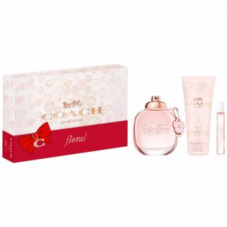 COACH Floral, set apa de parfum 90 ml + apa de parfum 7.5 ml + lotiune corp 100 ml, pentru femei
