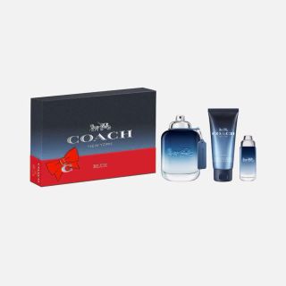 COACH Blue, set apa de toaleta 100 ml + apa de toaleta 15 ml + gel de dus 100 ml, pentru barbati