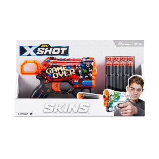 X-SHOT Blaster Skins Menace, arma de jucarie, 8 proiectile