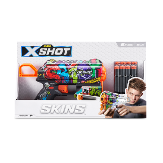 X-SHOT Blaster Skins Flux, arma de jucarie, 8 proiectile