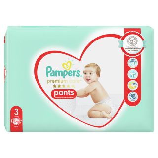 PAMPERS Premium Care Pants, scutece chilotel, 6-11 kg, marime 3, Jumbo Pack, 70 buc