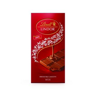 LINDT Lindor, tableta de ciocolata, cu lapte, verticala, 100 g
