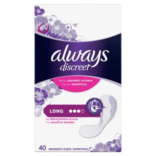 ALWAYS DISCREET, absorbante zilnice, Large, 40 buc