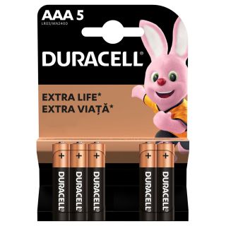 DURACELL Basic AAA, baterii, LR03, 5 buc