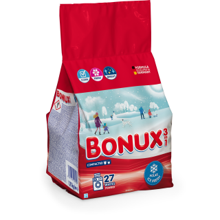 BONUX 3in1 Polar Ice Fresh, detergent automat de rufe, pudra, 27 spalari, 1.75 kg