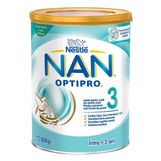 NESTLE NAN Optipro 3, formula speciala lapte praf, de continuare de la 1 an, 800 g