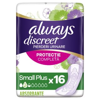 ALWAYS DISCREET, absorbante zilnice, Small Plus, 16 buc