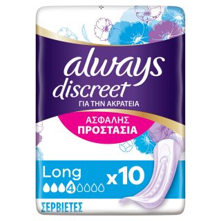 ALWAYS DISCREET, lenjerie incontinenta urinara, Long, 10 buc