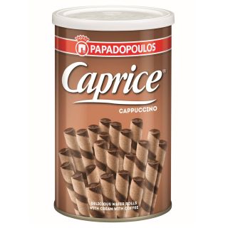 CAPRICE, rulouri, de napolitane cu crema de cappuccino, 250 g