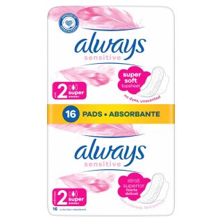 ALWAYS Sensitive Duo Super, absorbante igienice, marime 2, 16 buc
