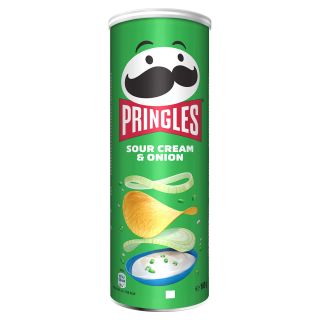 PRINGLES Sour cream&Onion, chips, cu gust de smantana si ceapa, 165 g