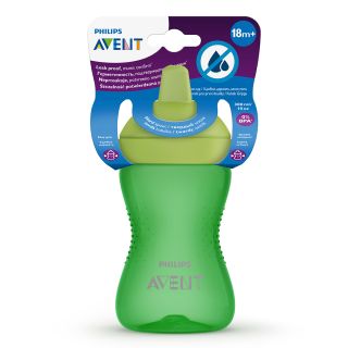PHILIPS Avent, cana, cu tetina de formare dura, 18 luni+, verde, 300 ml