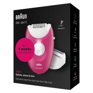BRAUN Silk-épil 3 3-276, epilator, Roz/Alb