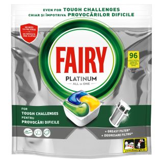 FAIRY Platinum All in One, detergent de vase, pentru masina de spalat, Yellow, capsule, 96 buc