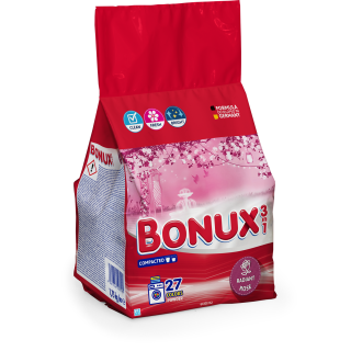 BONUX 3in1 Radiant Rose, detergent automat de rufe, pudra, 27 spalari, 1.75 kg