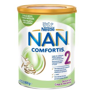 NESTLE NAN 2 Comfortis, formula speciala lapte praf, de continuare de la 6 luni, 800 g