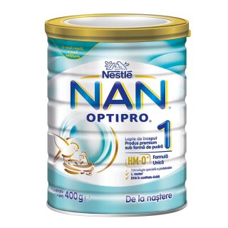 NESTLE NAN Optipro 1 HM-O, formula speciala lapte praf, premium de inceput de la nastere, 400 g