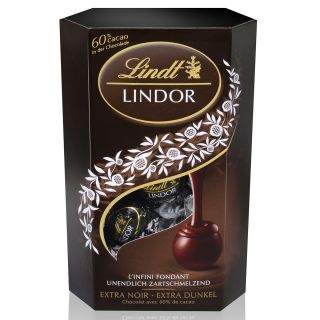 LINDT Lindor, bomboane de ciocolata, neagra 60% cacao, 200 g