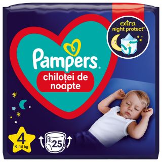 PAMPERS Pants Night, scutece chilotel, 9-15 kg, marime 4, Value Pack, 25 buc