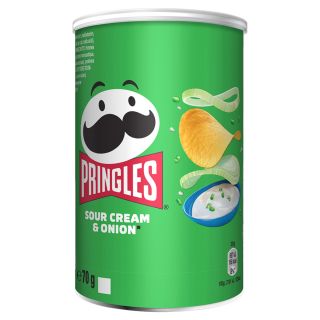 PRINGLES Sour cream&Onion, chips, cu gust de smantana si ceapa, 70 g