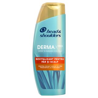 HEAD&SHOULDERS Derma X Pro Revitaliser, sampon, pentru scalp uscat si par deteriorat, 300 ml