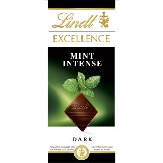 LINDT Excellence, tableta de ciocolata, neagra, cu menta, 100 g