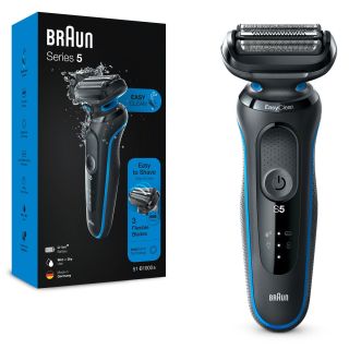BRAUN Series 5 51-B1000s Wet&Dry, aparat de ras electric, Easy Clean, Easy Click, 3 elemente de taiere, Albastru/Negru