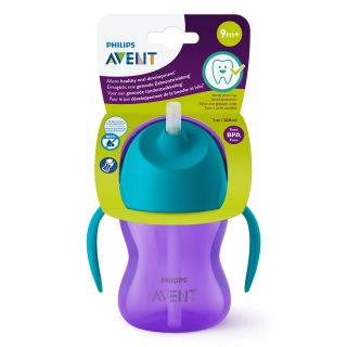 PHILIPS Avent, cana cu pai, flexibil, 9 luni +, mov/albastru, 200 ml