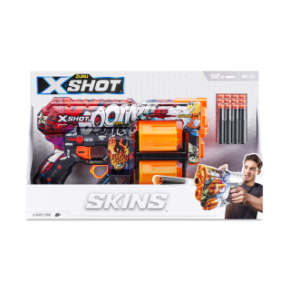X-SHOT Blaster Skins Dread, arma de jucarie, 12 proiectile