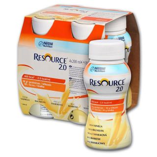 NESTLE Resource 2.0, aliment special, dietetic, cu vanilie, 4x200 ml