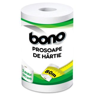 BONO, prosop hartie bucatarie, 2 straturi, 340 foi, 80 m, 1 rola