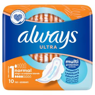 ALWAYS Ultra Plus, absorbante igienice, marime 1, 10 buc