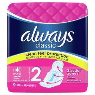 ALWAYS Classic Super Plus, absorbante igienice, marime 2, 9 buc