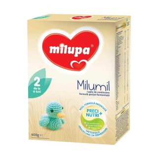 MILUPA Milumil 2, formula speciala lapte praf, de continuare de la 6 luni, 600 g