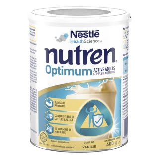 NESTLE NUTREN Optimum Prebio, formula speciala lapte praf, cu aroma de vanilie de la 4 ani, 400 g