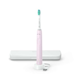 Set Philips Sonicare Seria 3100, periuta de dinti electrica + toc de transport, Roz pastel