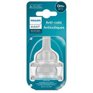 PHILIPS Avent, tetina, Classic, 0 luni+, debit nou nascut, 2 buc