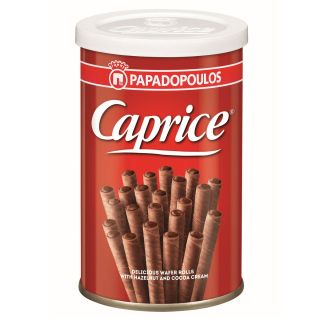 CAPRICE, rulouri, de napolitane cu crema de alune de padure si cacao, 53 g