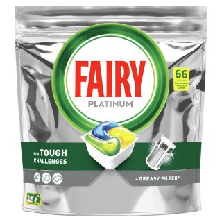 FAIRY Platinum, detergent de vase, pentru masina de spalat, Yellow, capsule, 66 buc