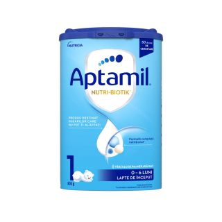 APTAMIL Nutri-Biotik 1, formula speciala lapte praf, pentru sugari 0-6 luni, 800 g
