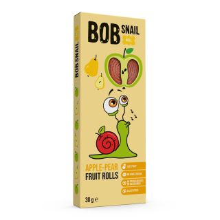 BOB SNAIL Fruit Rolls, gustare din fructe, rulou din fructe cu mere si pere, 30g