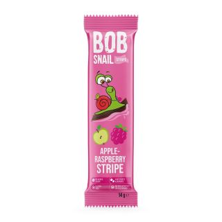 BOB SNAIL Stripe, Banda din fructe, gustare din fructe, cu mere si zmeura, 14 g