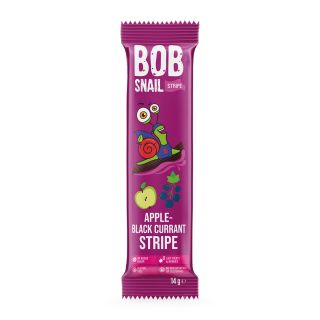 BOB SNAIL Stripe, gustare din fructe, cu mere si coacaze, 14g