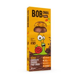 BOB SNAIL Fruit Crush, gustare din fructe, cu ciocolata cu lapte, cu mango, 30g